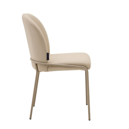 Esszimmerstuhl SALVE VELLUTO Eleganter Samtstuhl in Monochrom-Beige