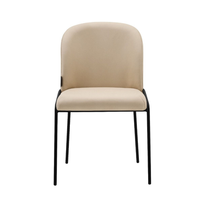 Esszimmerstuhl SALVE VELLUTO Eleganter Samtstuhl in Monochrom-Beige/Schwarz