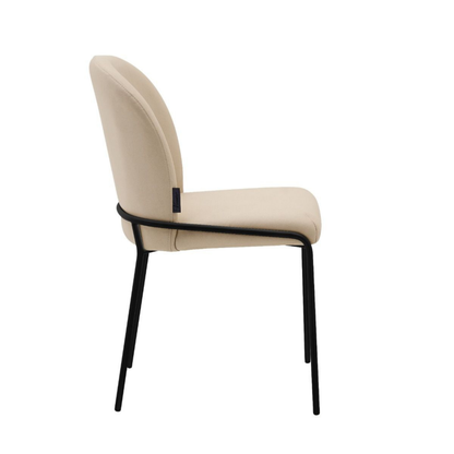 Esszimmerstuhl SALVE VELLUTO Eleganter Samtstuhl in Monochrom-Beige/Schwarz