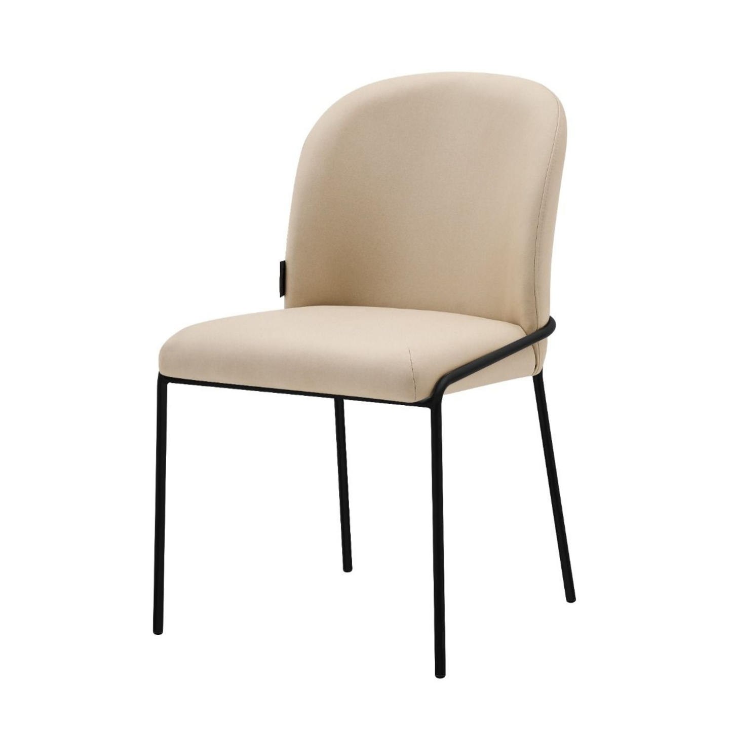 Esszimmerstuhl SALVE VELLUTO Eleganter Samtstuhl in Monochrom-Beige/Schwarz