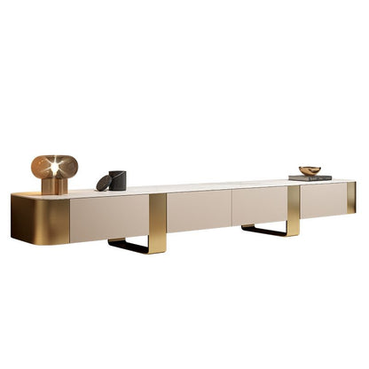 Sideboard Fernsehkommode TV-Schrank weiß gold 200x40x40cm