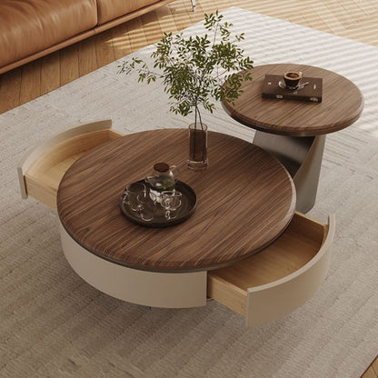 Edles Couchtisch Set 2er Set mit Braun Holz Design 90x35cm
