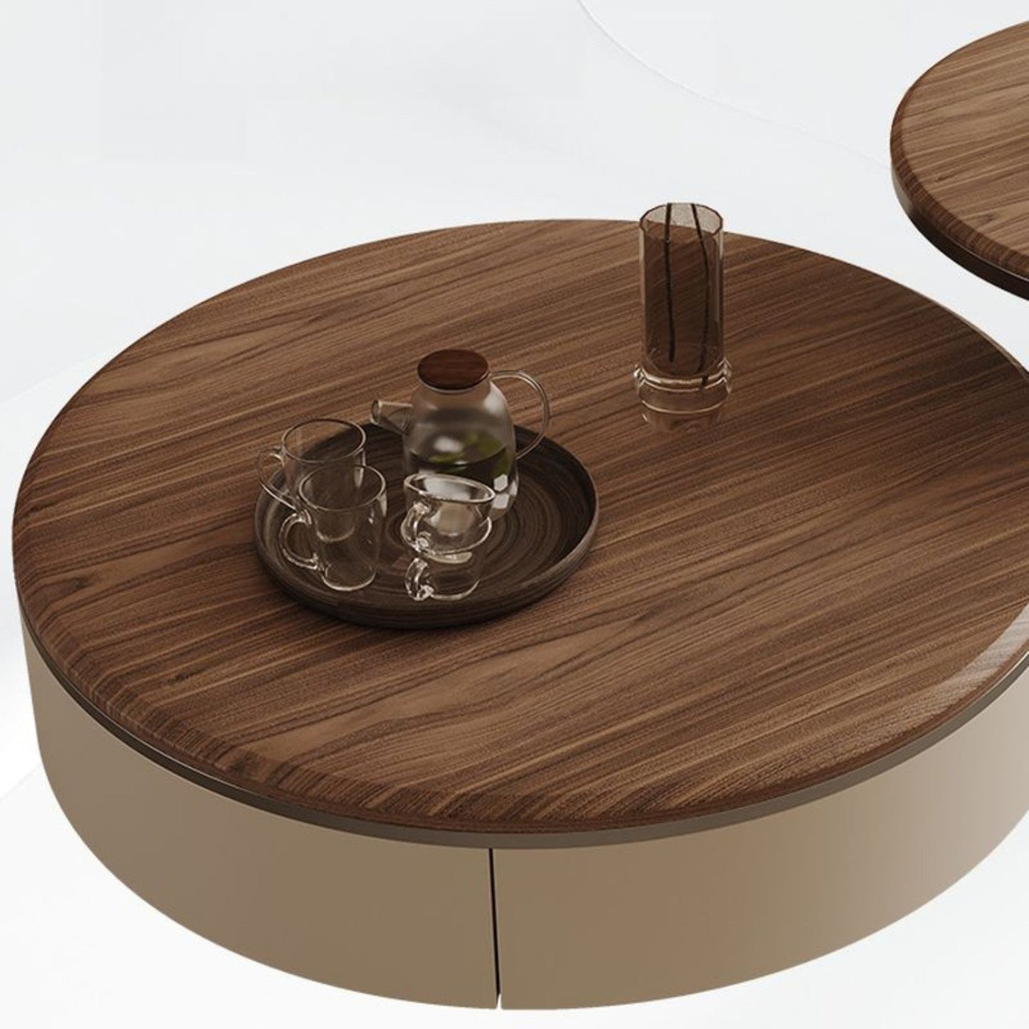 Edles Couchtisch Set 2er Set mit Braun Holz Design 90x35cm