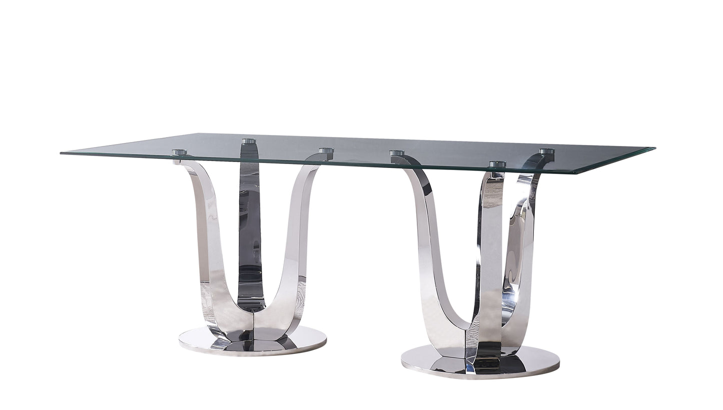 Esstisch mit schwarzer Marmorplatte – 200 x 100 cm | Edelstahl-Gestell in geometrischem Design