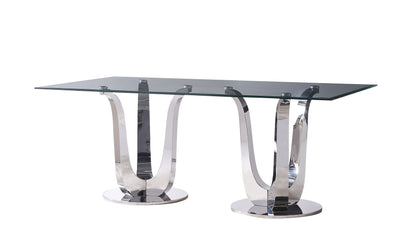 Esstisch mit schwarzer Marmorplatte – 200 x 100 cm | Edelstahl-Gestell in geometrischem Design