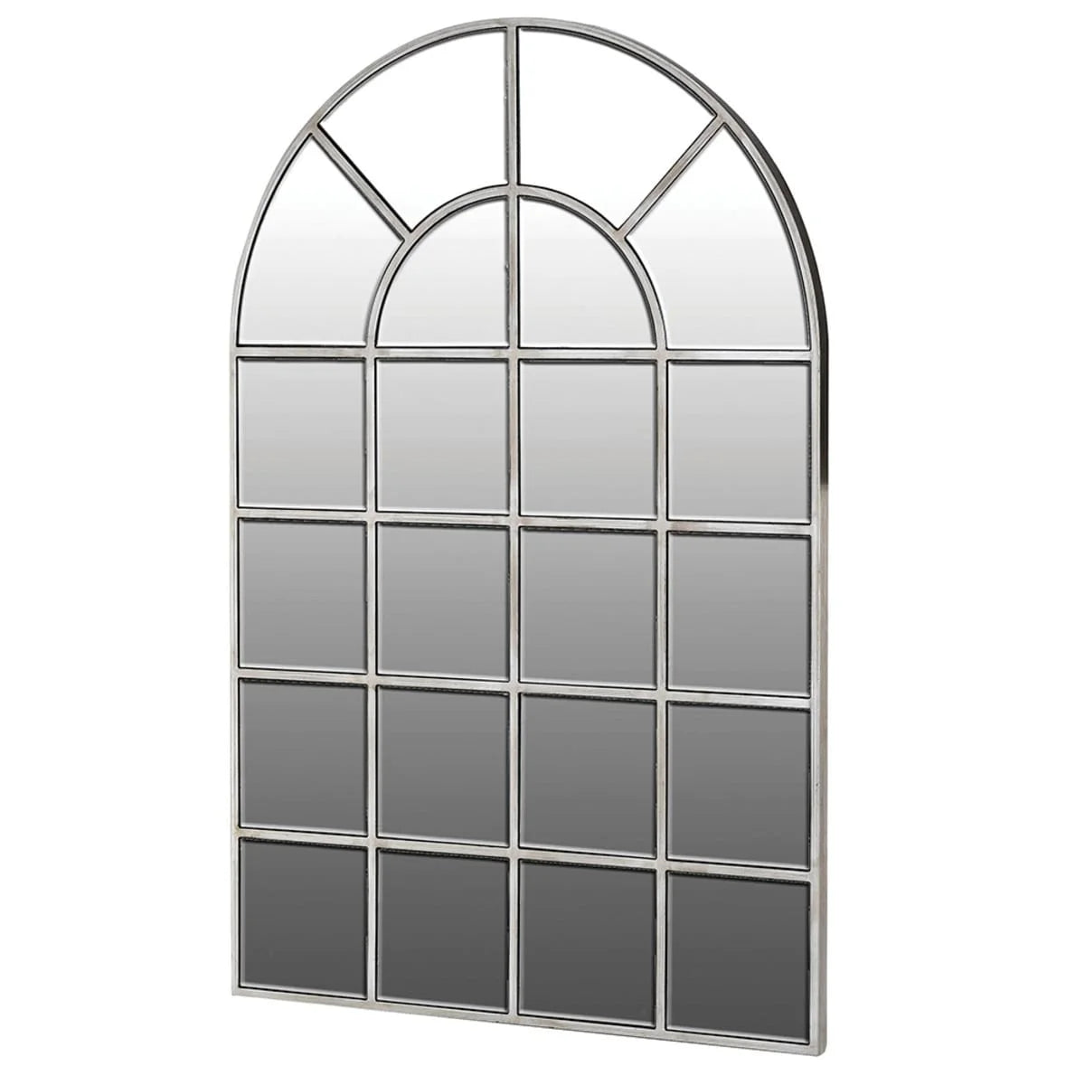 Spiegel gewölbt im Fensterdesign – 93 x 124 cm – Rahmen in edlem Gold