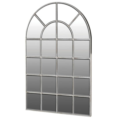 Spiegel gewölbt im Fensterdesign – 93 x 124 cm – Rahmen in edlem Gold