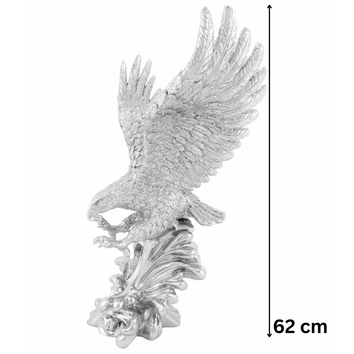 Edle Dekoration Figur Adler Silber 62 cm