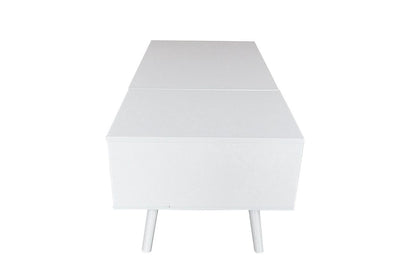 Couchtisch MALMÖ mit Lift-Top Funktion & verstecktem Stauraum, 100x50 cm weiß