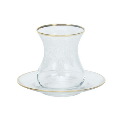 Bricard Alize Teeglas Set mit Untersetzer aus Glas 12-tlg. gold