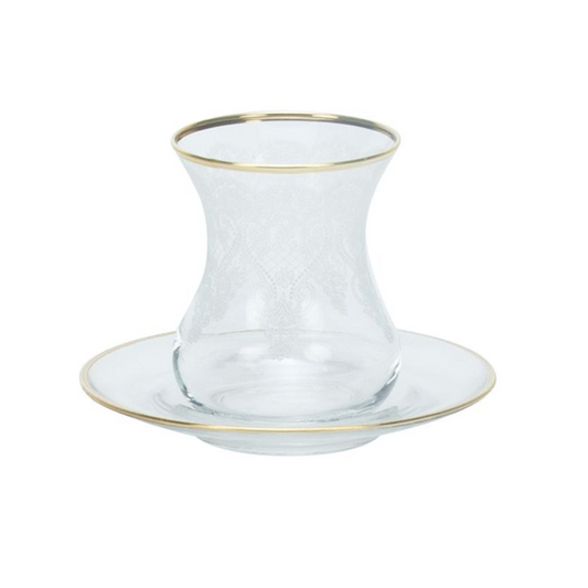Bricard Alize Teeglas Set mit Untersetzer aus Glas 12-tlg. gold
