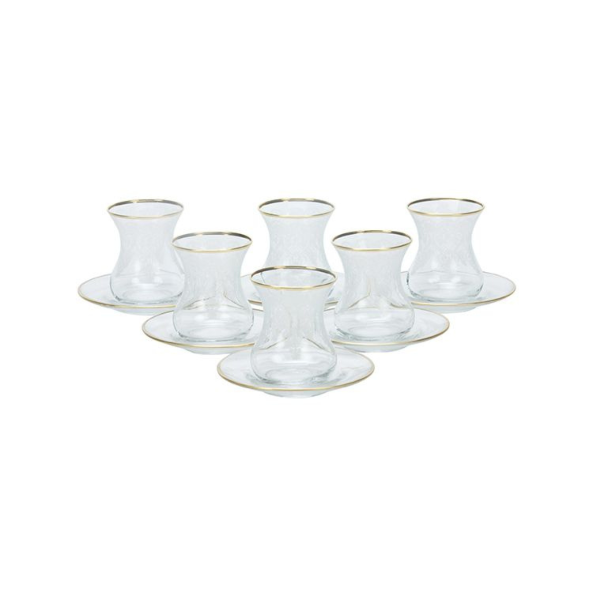 Bricard Alize Teeglas Set mit Untersetzer aus Glas 12-tlg. gold