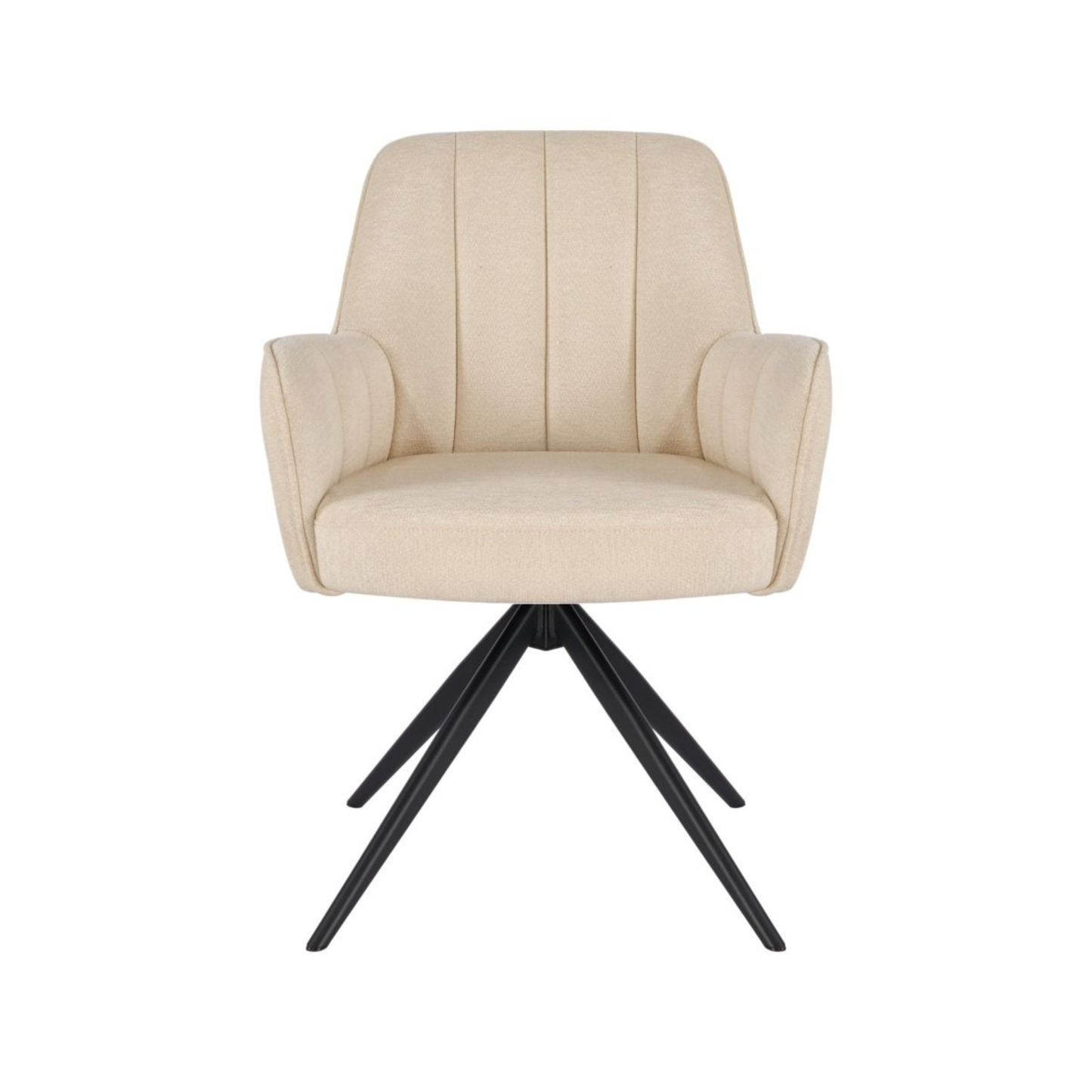 Esszimmerstuhl AVOLA Eleganter Polsterstuhl in Beige mit Armlehnen Beige