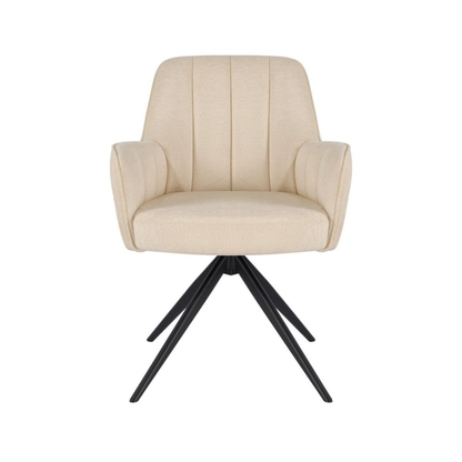 Esszimmerstuhl AVOLA Eleganter Polsterstuhl in Beige mit Armlehnen Beige