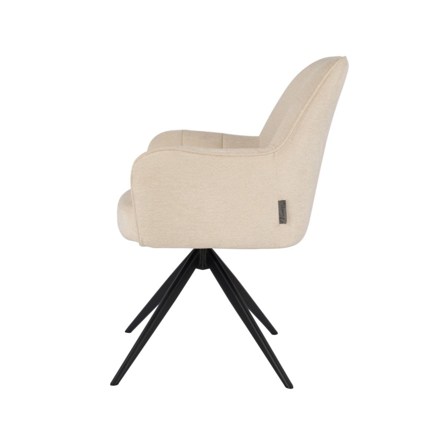 Esszimmerstuhl AVOLA Eleganter Polsterstuhl in Beige mit Armlehnen Beige