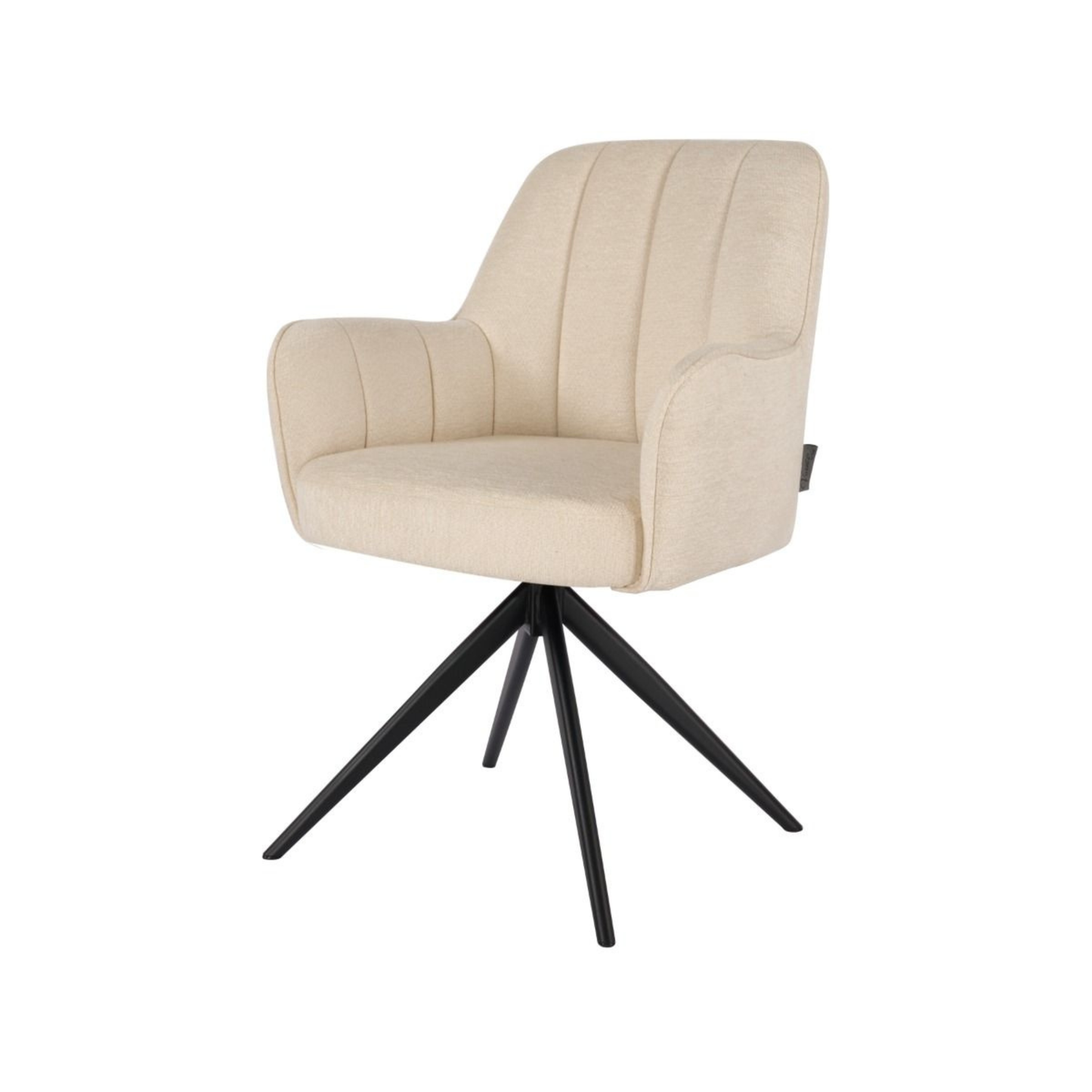 Esszimmerstuhl AVOLA Eleganter Polsterstuhl in Beige mit Armlehnen Beige