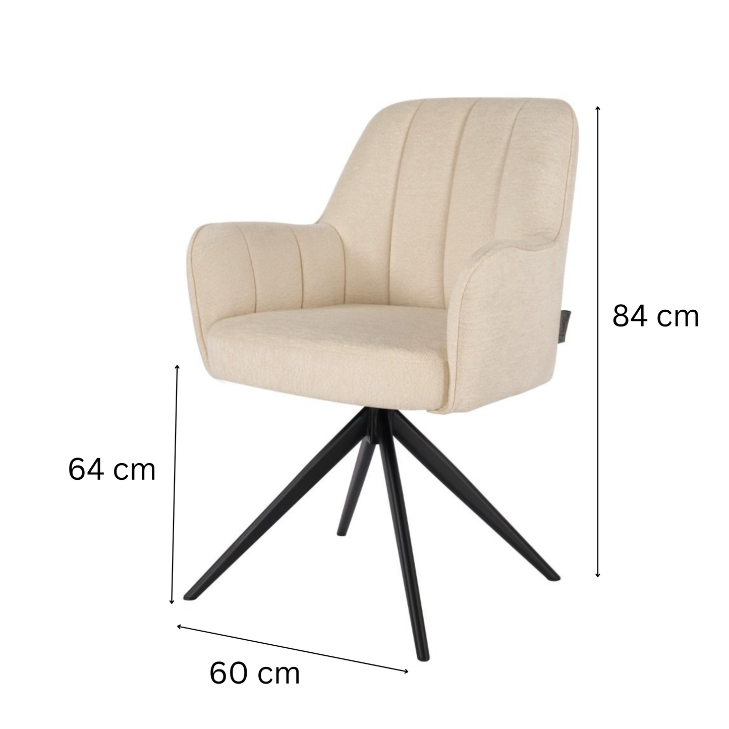 Esszimmerstuhl AVOLA Eleganter Polsterstuhl in Beige mit Armlehnen Beige