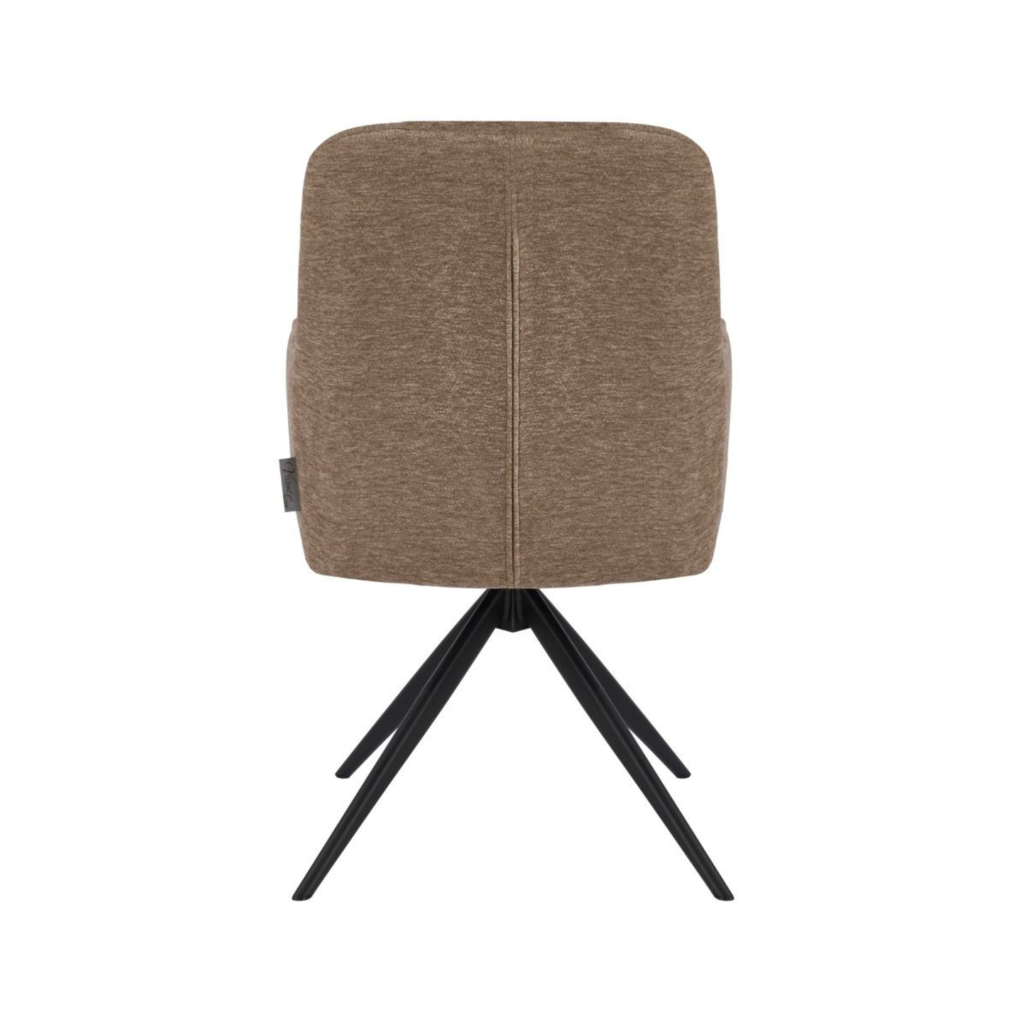 Esszimmerstuhl AVOLA Eleganter Polsterstuhl in Braun mit Armlehnen