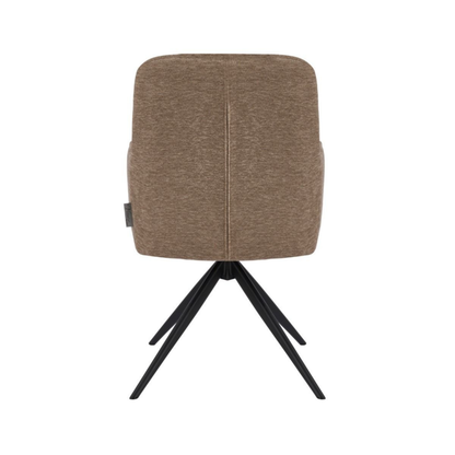 Esszimmerstuhl AVOLA Eleganter Polsterstuhl in Braun mit Armlehnen