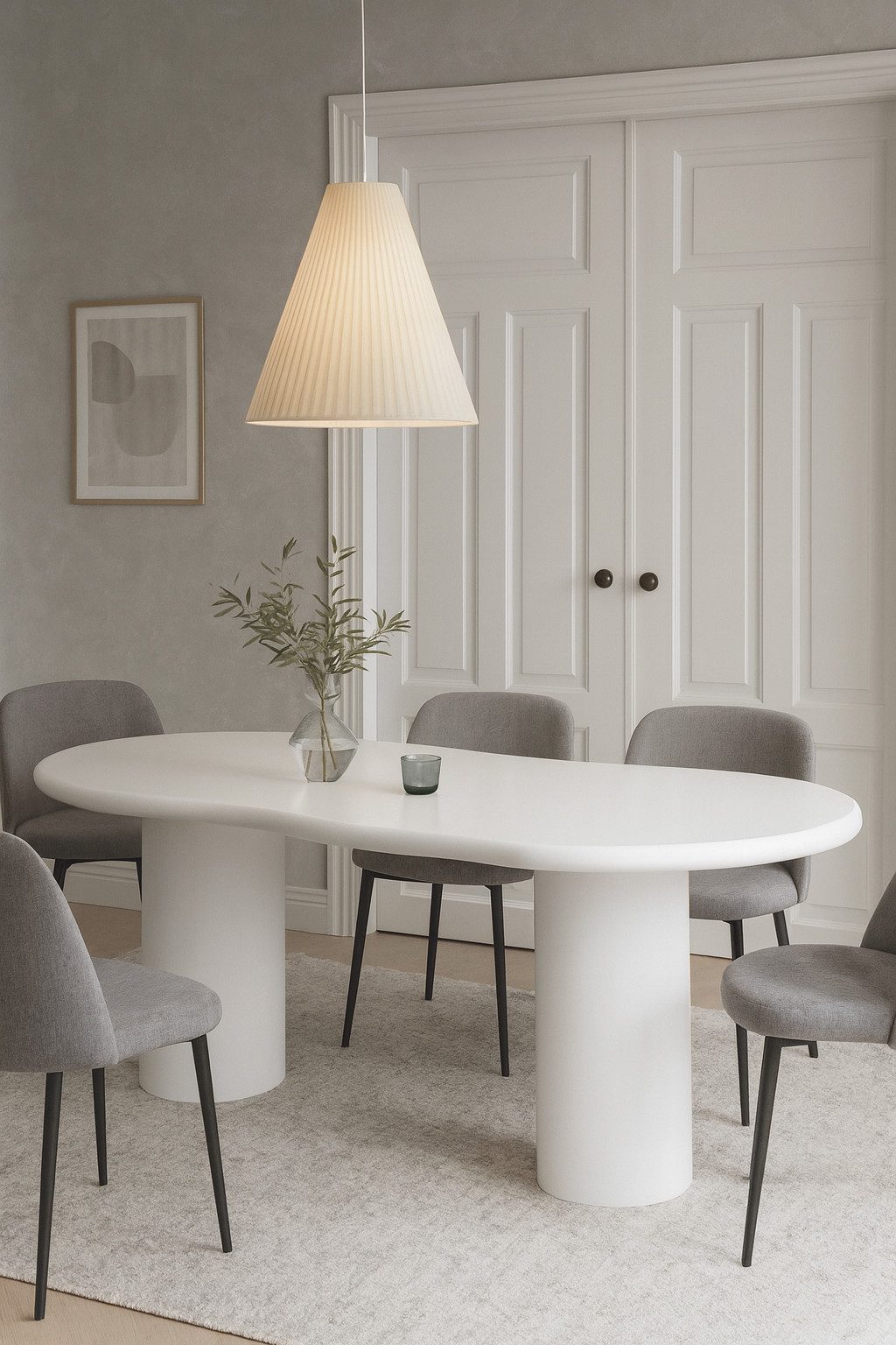 Esstisch Bobbio in weiß MDF organisches Design 200 cm