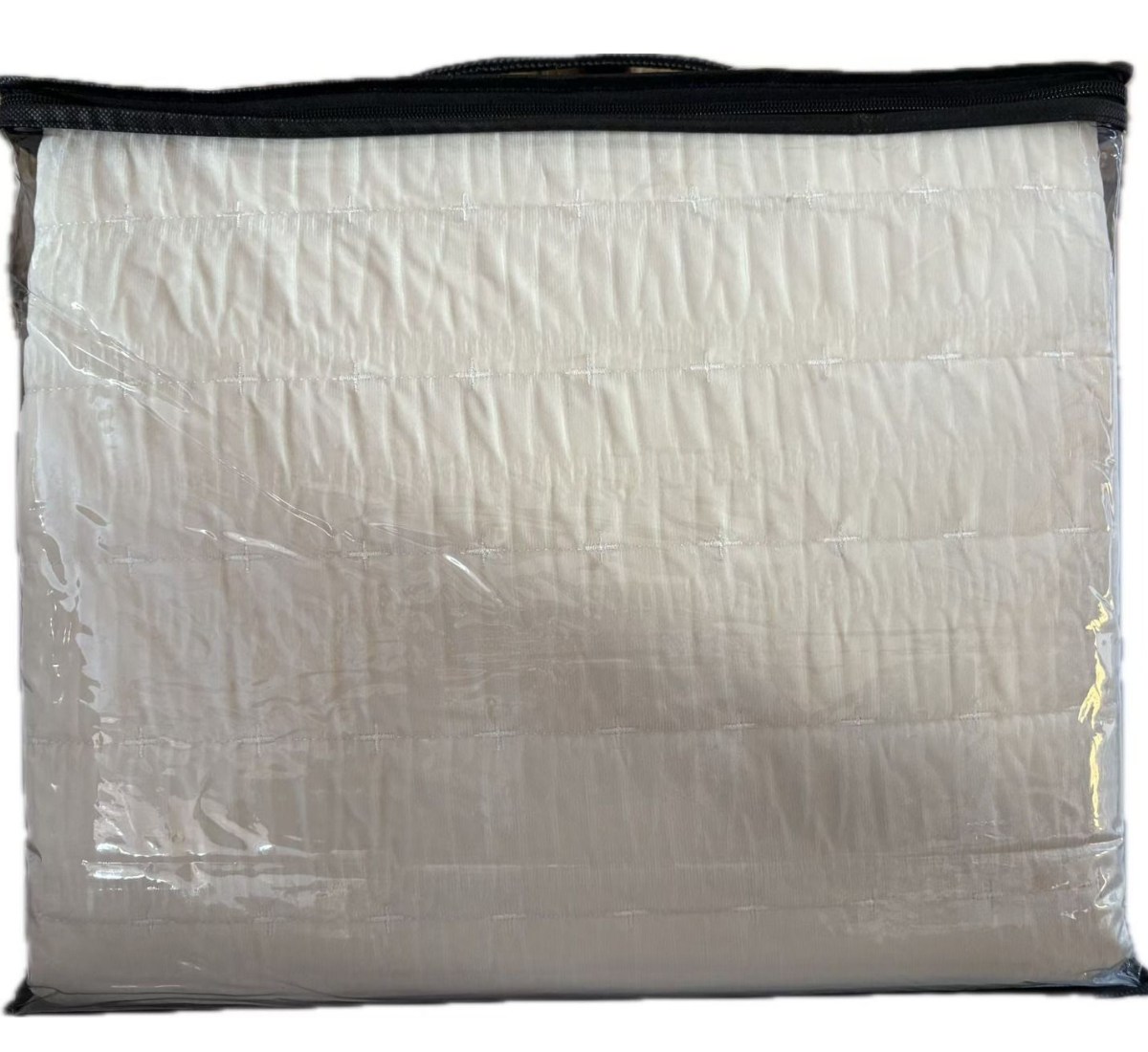 Tagesdecke Set Bade Überwurf Decke 3-Teilig 240 x 250 cm , atmungsaktiv 2-Personen Beige
