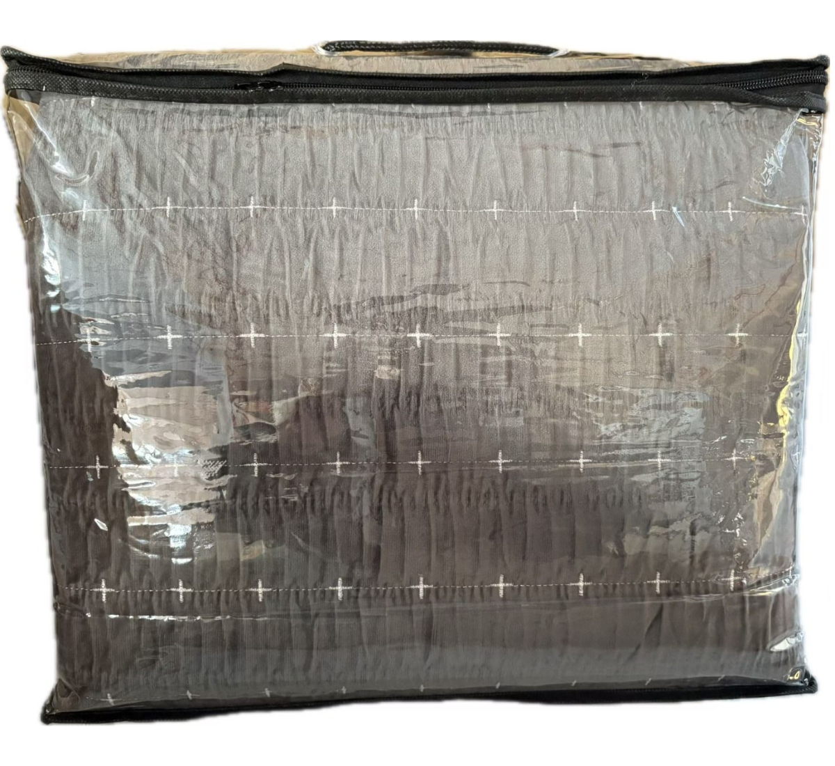 Tagesdecke Set Bade Überwurf Decke 3-Teilig 240 x 250 cm , atmungsaktiv 2-Personen Grau