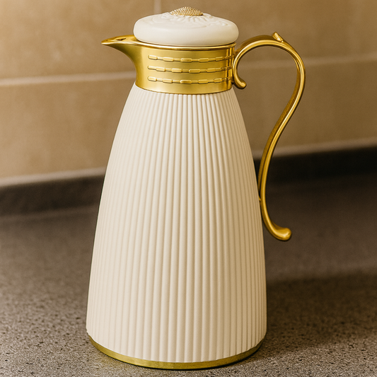 Thermosflasche HELENA  1,0 L Beige-Gold