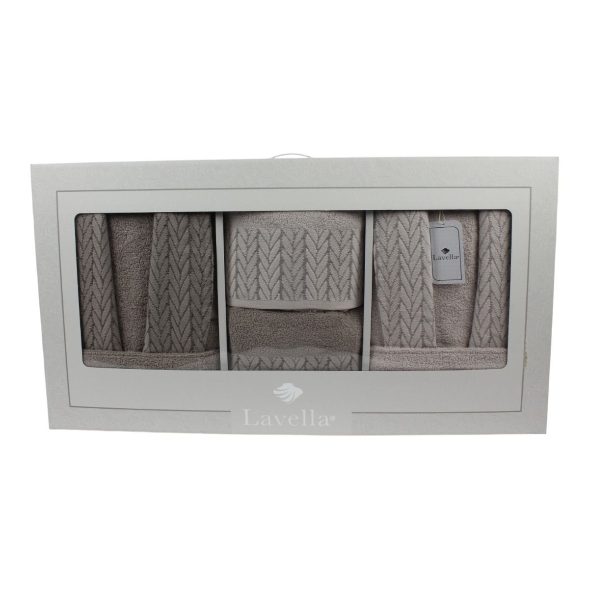 Bademantel - Wellness Set Sena 6-teiliges Luxus Set aus Baumwolle Beige-Hellbeige