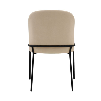 Esszimmerstuhl SALVE VELLUTO Eleganter Samtstuhl in Monochrom-Beige/Schwarz