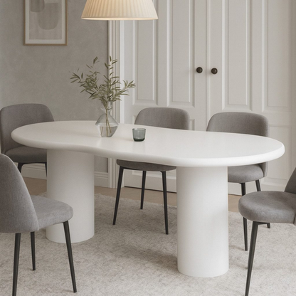 Esstisch Bobbio in weiß MDF organisches Design 200 cm