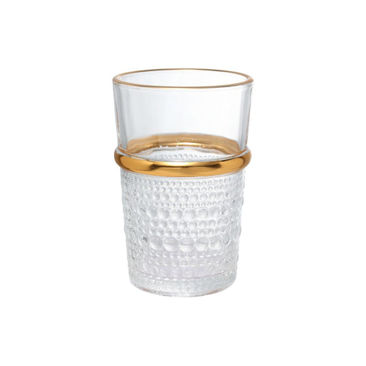 Bricard Gläser-Set Haza Trinkgläser Softdrinkgläser Whiskygläser 200ml 12er-Set transparent-gold