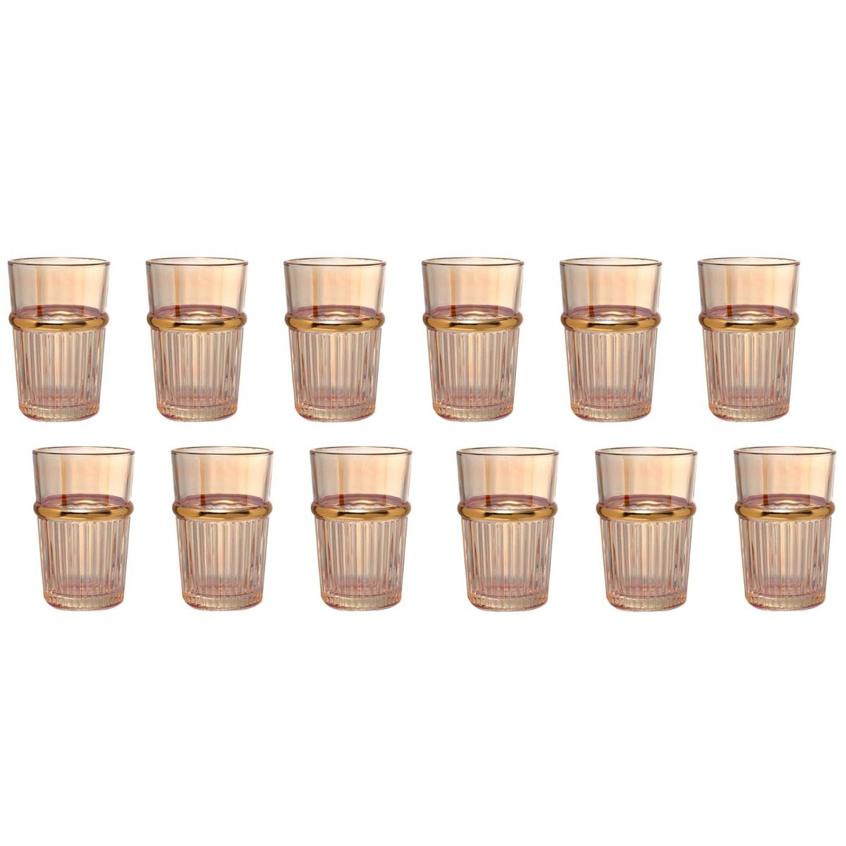 Bricard Gläser-Set Fariza Trinkgläser Whiskeygläser 200ml 12er-Set amber-gold