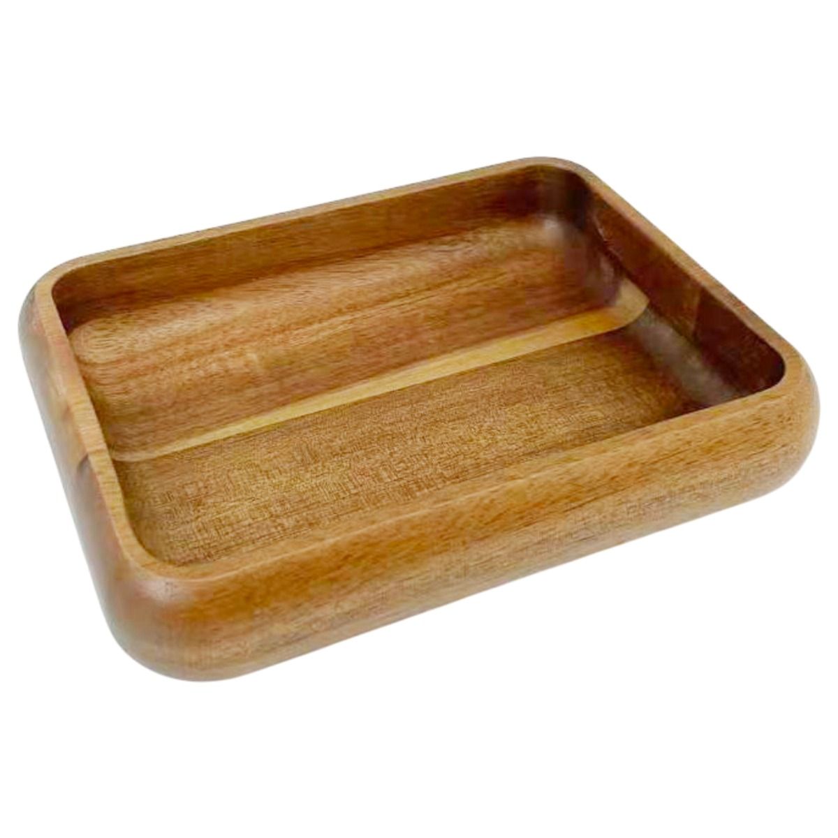 Servierschale Kleines flaches Massivholz-Schälchen im minimalistischen Design Akazie Holz 14 cm