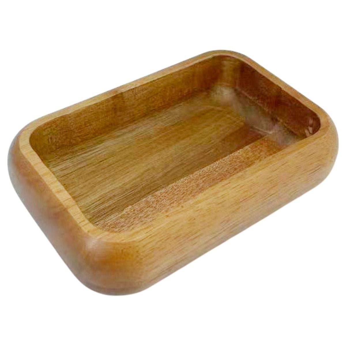 Servierschale Rechteckige Massivholz-Schale im Soft-Edge-Design Akazie Holz15 x 10 cm