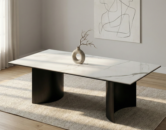Couchtisch Verona edles Marmor Design weiß mit speziell gefertigten Tischbeinen