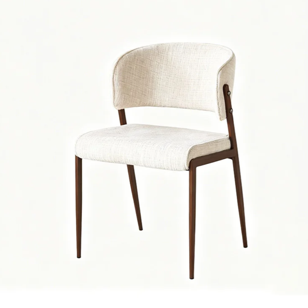 Esszimmerstuhl NOA Eleganter Polsterstuhl mit geschwungener Rückenlehne Cream