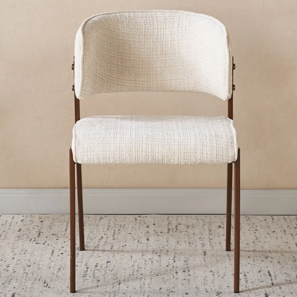 Esszimmerstuhl NOA Eleganter Polsterstuhl mit geschwungener Rückenlehne Cream