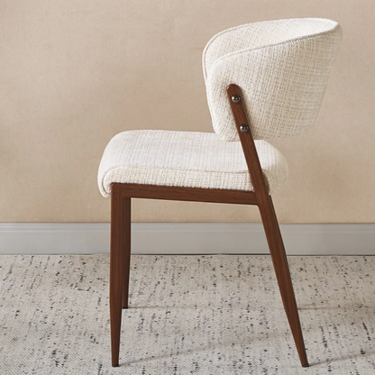 Esszimmerstuhl NOA Eleganter Polsterstuhl mit geschwungener Rückenlehne Cream
