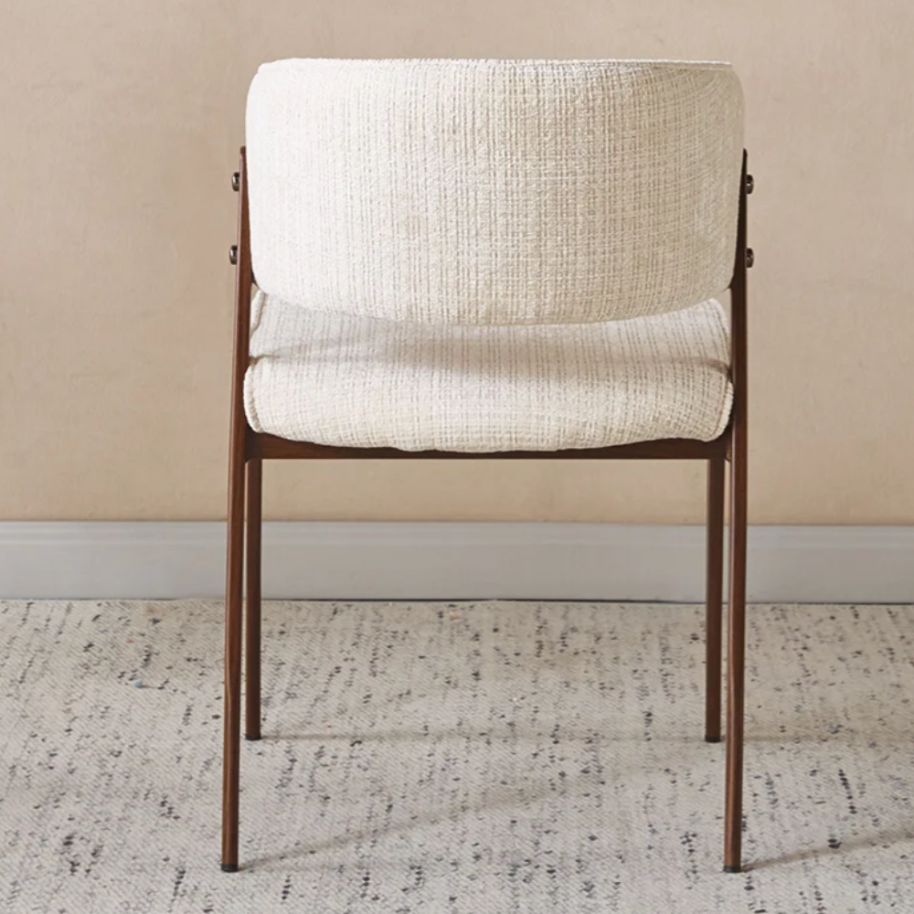 Esszimmerstuhl NOA Eleganter Polsterstuhl mit geschwungener Rückenlehne Cream