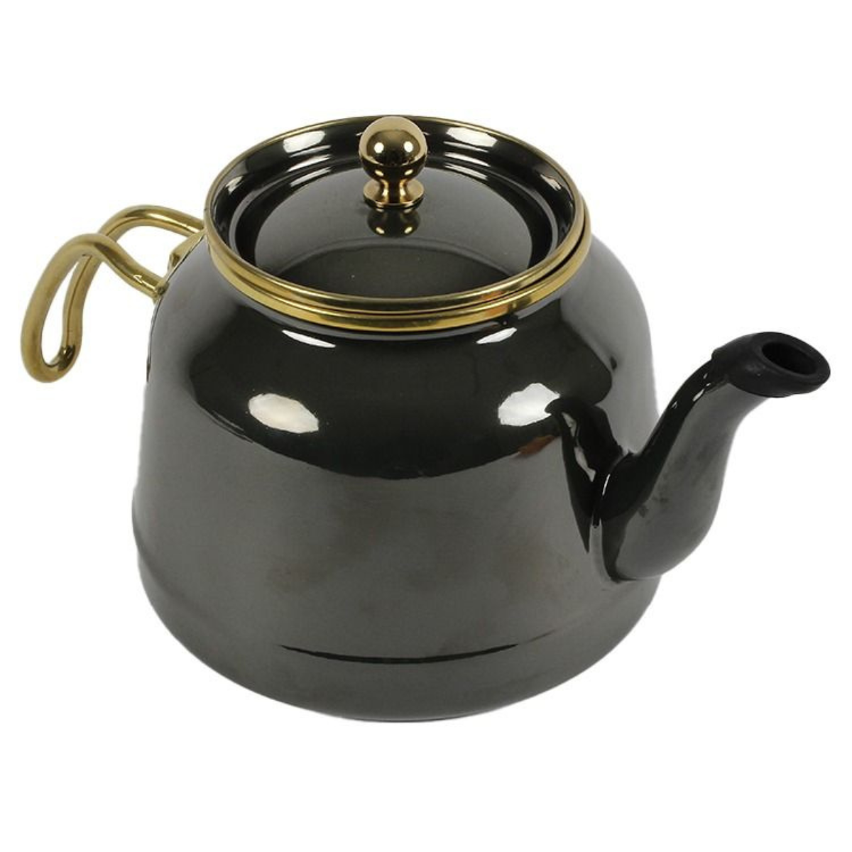 Teekanne Dawa Retro 2er Set 2,5 L Hitzebeständig  Schwarz- Gold