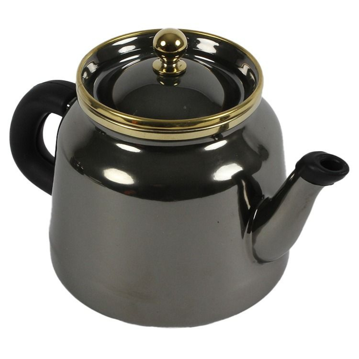 Teekanne Dawa Retro 2er Set 2,5 L Hitzebeständig  Schwarz- Gold
