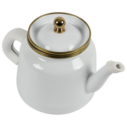 Teekanne Dawa Retro 2er Set 2,5 L Hitzebeständig Weiß
