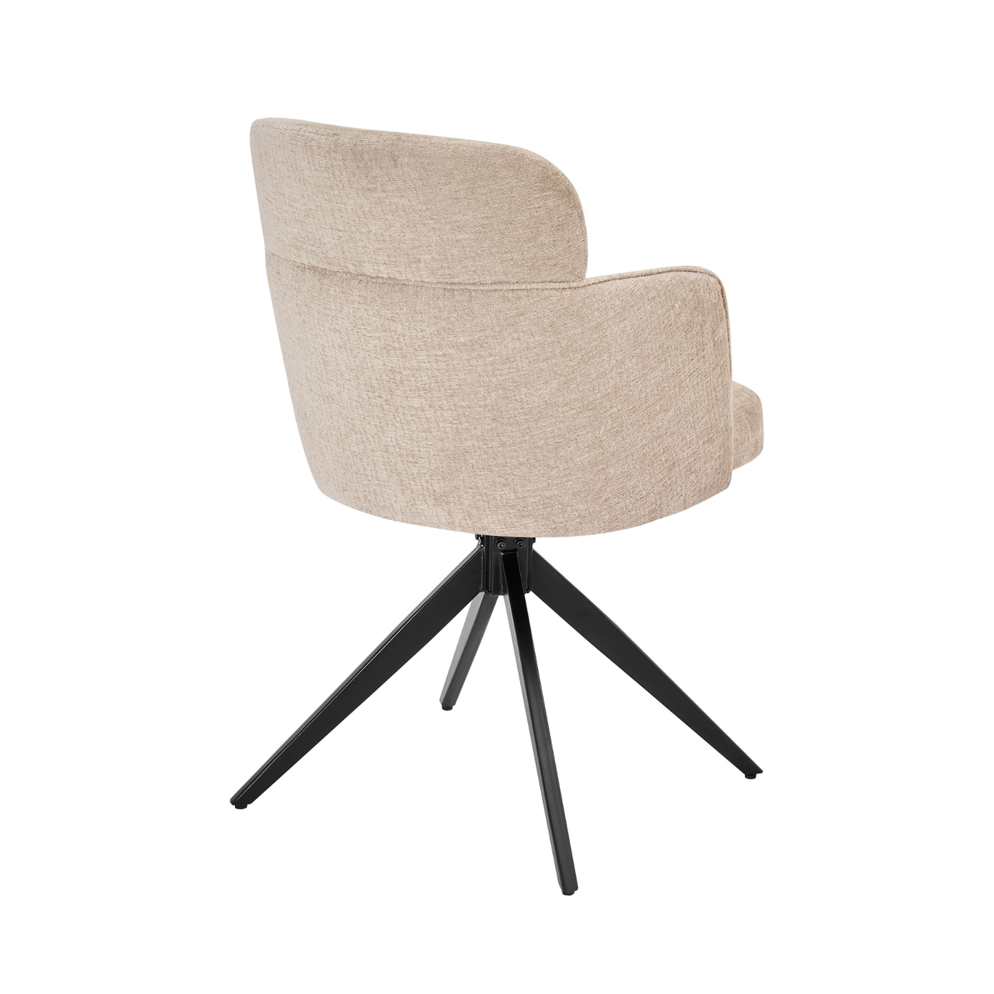 Gepolsterte Esszimmerstuhl mit Rückenlehne und Armlehne in Beige 360 Grad drehbar