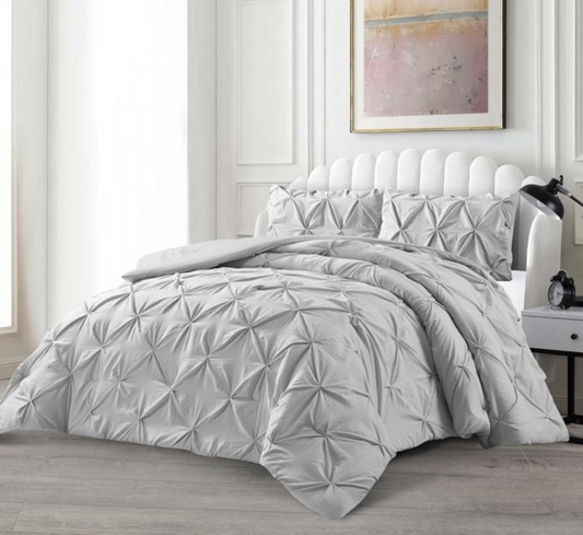 Tagesdecke Set Efsun Überwurf Decke 3-Teilig 240 x 250 cm , atmungsaktiv 2-Personen Grau
