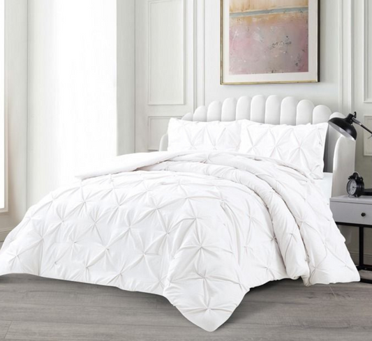 Tagesdecke Set Efsun Überwurf Decke 3-Teilig 240 x 250 cm , atmungsaktiv 2-Personen Weiss