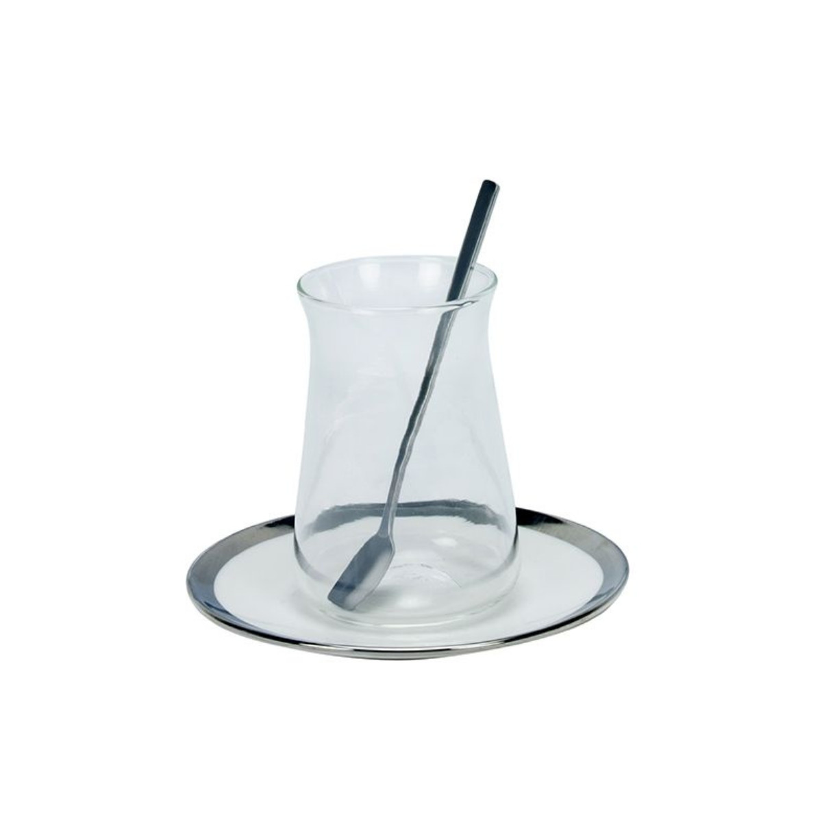 Bricard Evry Teeglas-Set mit Keramik-Untersetzern – 18-teilig silber