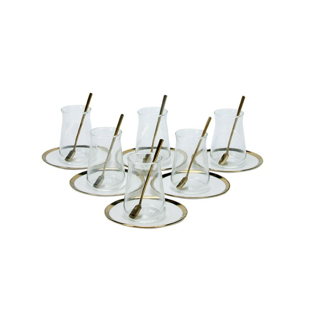 Bricard Evry Teeglas-Set mit Keramik-Untersetzern – 18-teilig Weiß