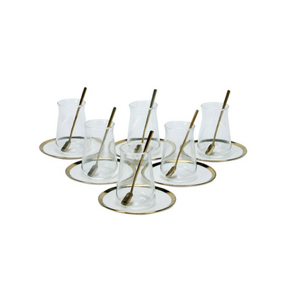 Bricard Evry Teeglas-Set mit Keramik-Untersetzern – 18-teilig Weiß