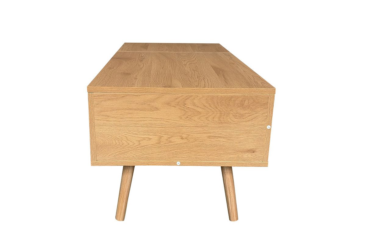 Couchtisch MALMÖ mit Lift-Top Funktion & verstecktem Stauraum, 100x50 cm hellbraun