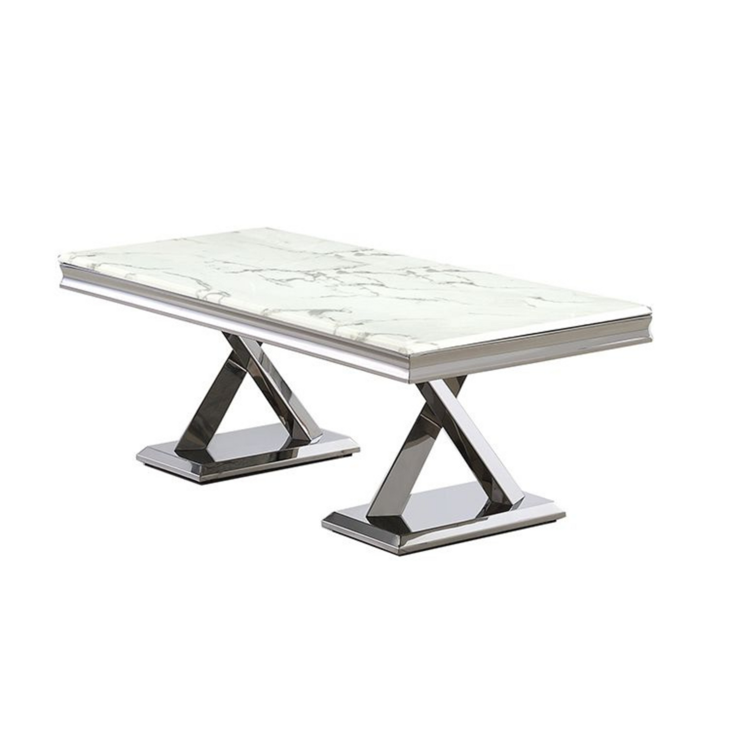 Moderner Eleganter Esstisch mit Marmor-Optik und goldfarbenem Edelstahlgestell 180 x 90 x 76 cm